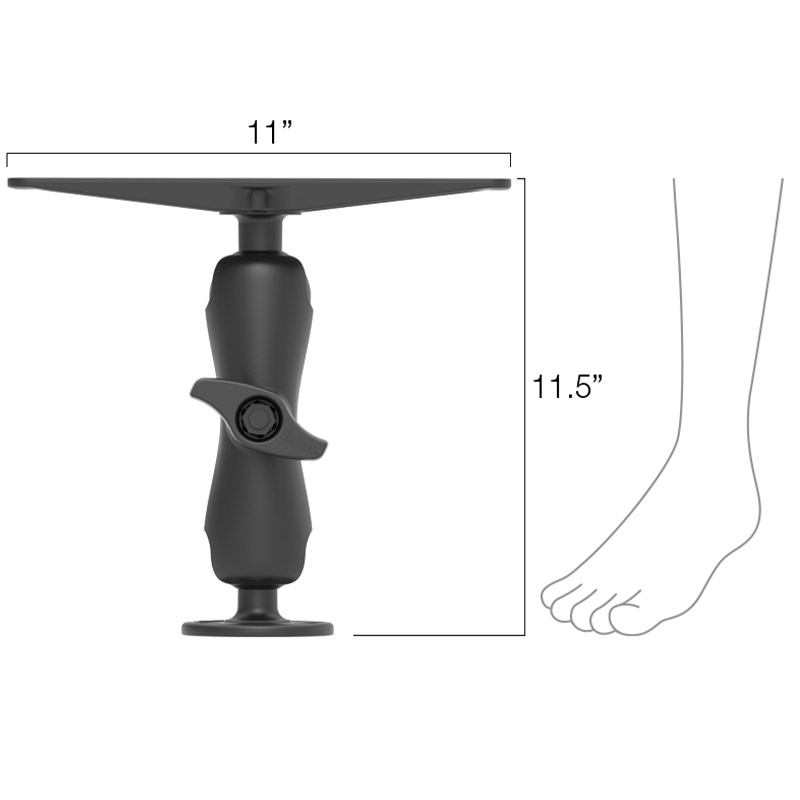 Nosač za sonare RAM MOUNTS za ravnu površinu (RAM-D-111U-C)-1