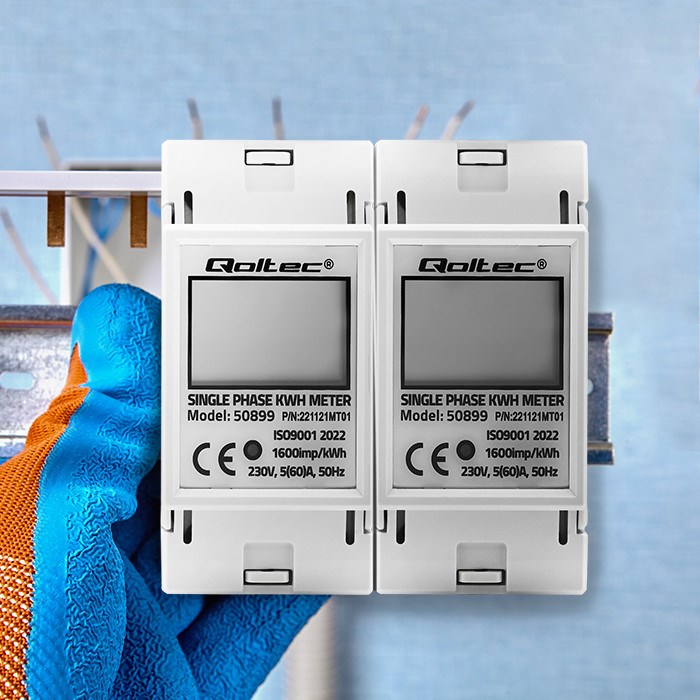 Mjerač potrošnje električne energije QOLTEC 50899 (jednofazni, elektronički, 230 V, LCD, 2P, DIN šina)-4