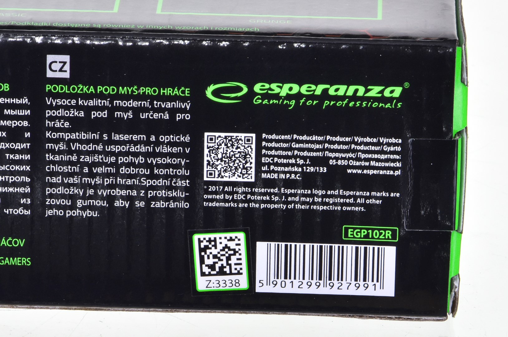 Podloga za miš ESPERANZA EGP102R (gaming) crna-0