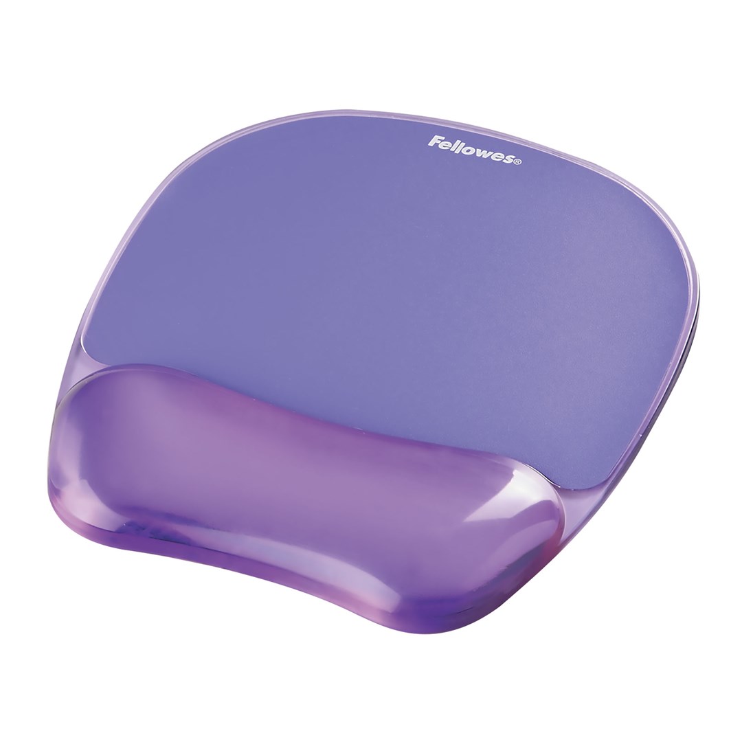 Fellowes Mouse Mat Wrist Support - Crystals Gel Mouse Pad with Non Slip Rubber Base - Ergonomic Mouse Mat for Computer, Laptop, Home Office Use - Compatible with Laser and Optical Mice - Purple-0