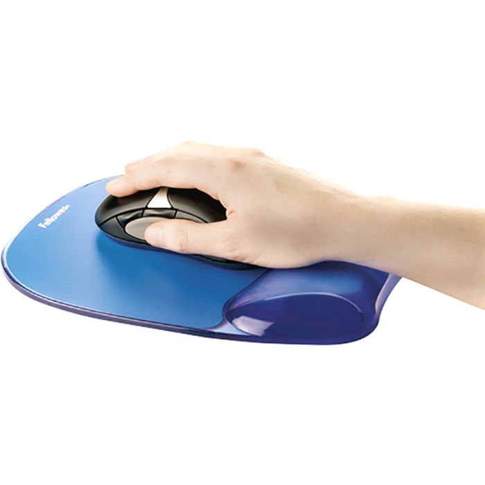 Podloga za miš FELLOWES Mouse Mat Wrist Support - Gel podloga s potporom za zapešće, plava