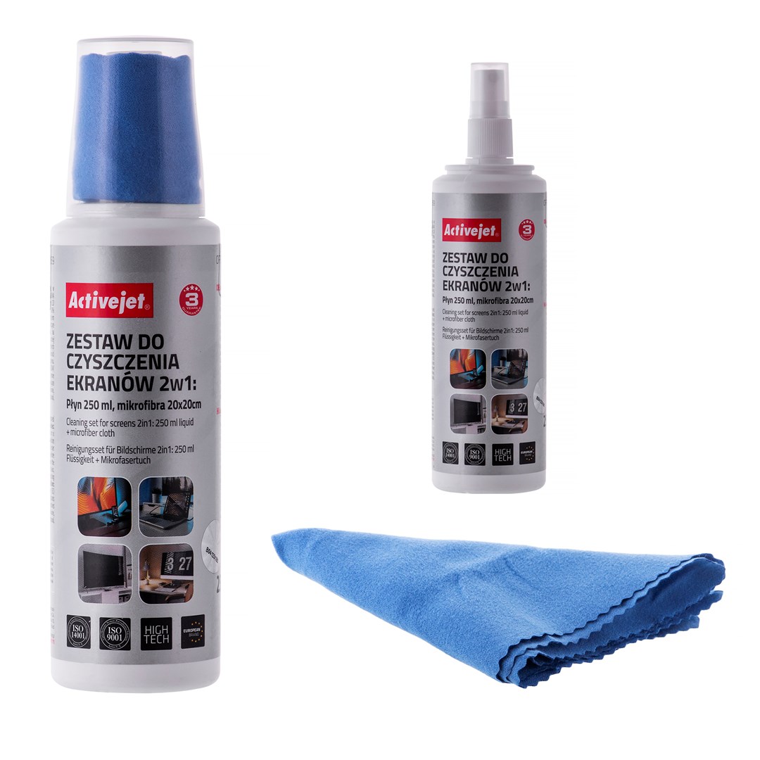 Tekućina za čišćenje ekrana Activejet AOC-269 (2u1, 250 ml, 20x20 cm)-2