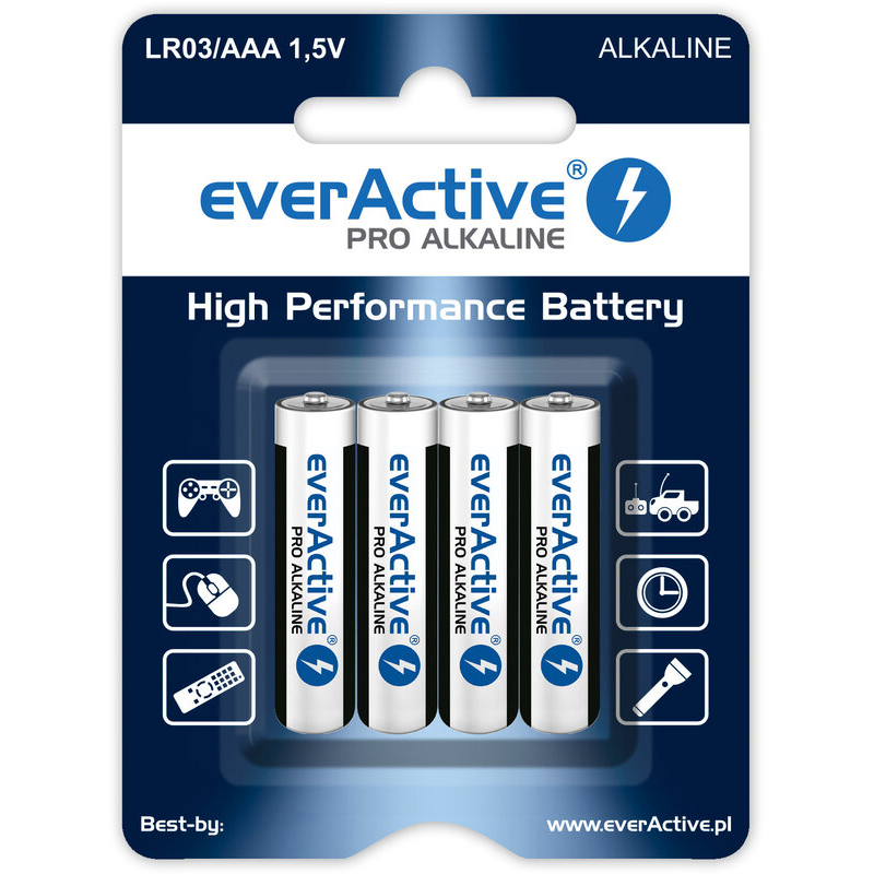 Alkalne baterije everActive Pro AAA / LR03 blister (4 kom)
