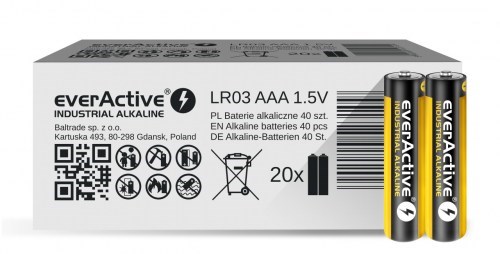 Alkalne baterije everActive Industrial Alkaline LR03 AAA - kartonska kutija - 40 komada-1