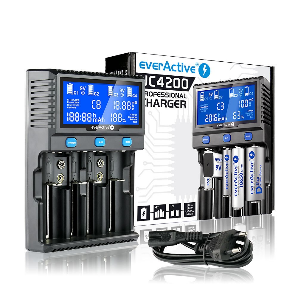 Punjač everActive UC-4200 za cilindrične Li-ion i Ni-MH baterije-5