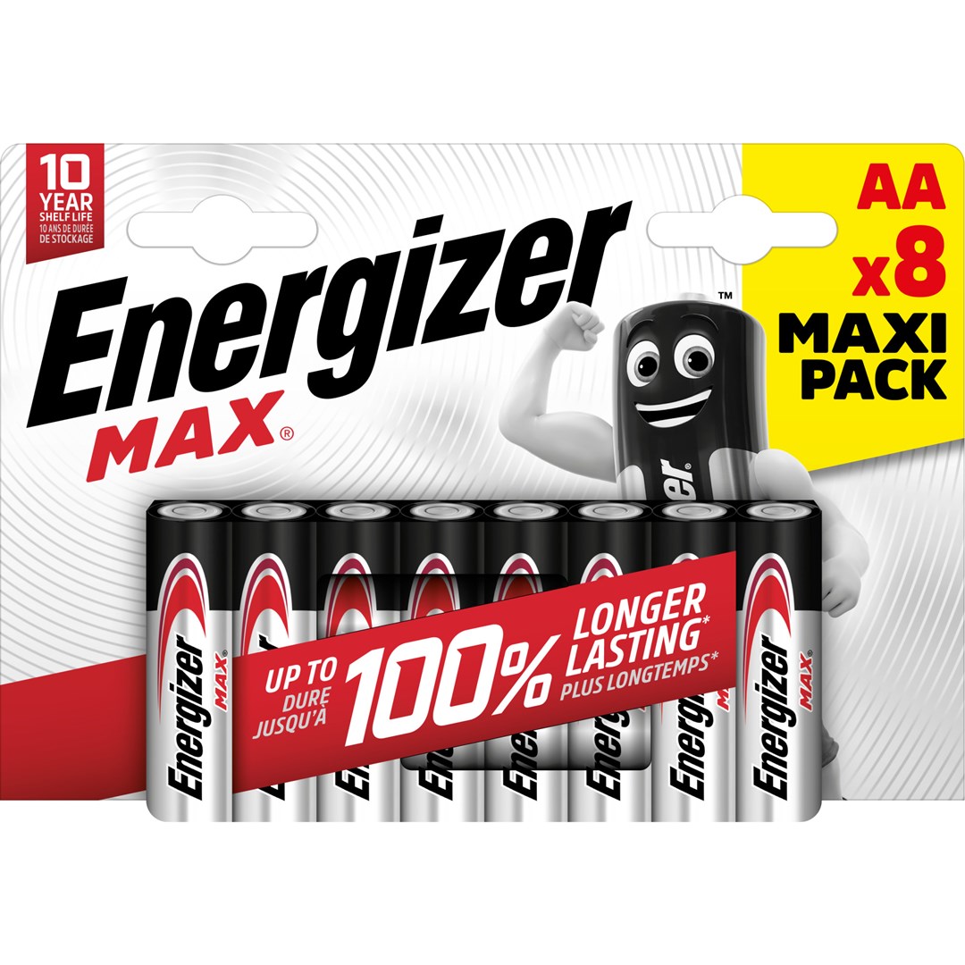 Alkalne baterije ENERGIZER MAX AA LR6 (8 komada, eko pakiranje)-1