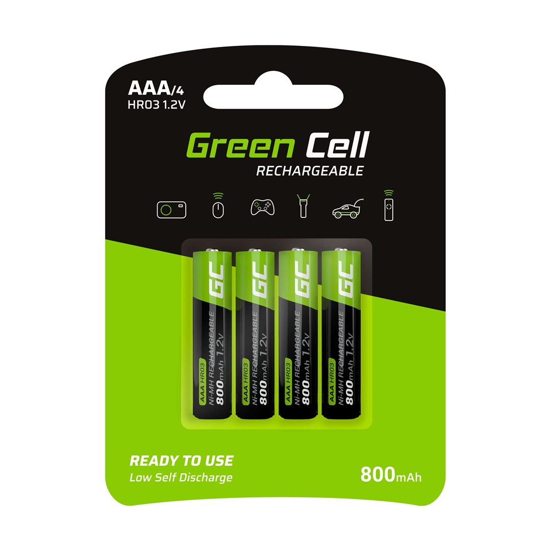 Baterija za kućanstvo GREEN CELL GR04 (punjiva baterija AAA, nikal-metal hidrid - NiMH)