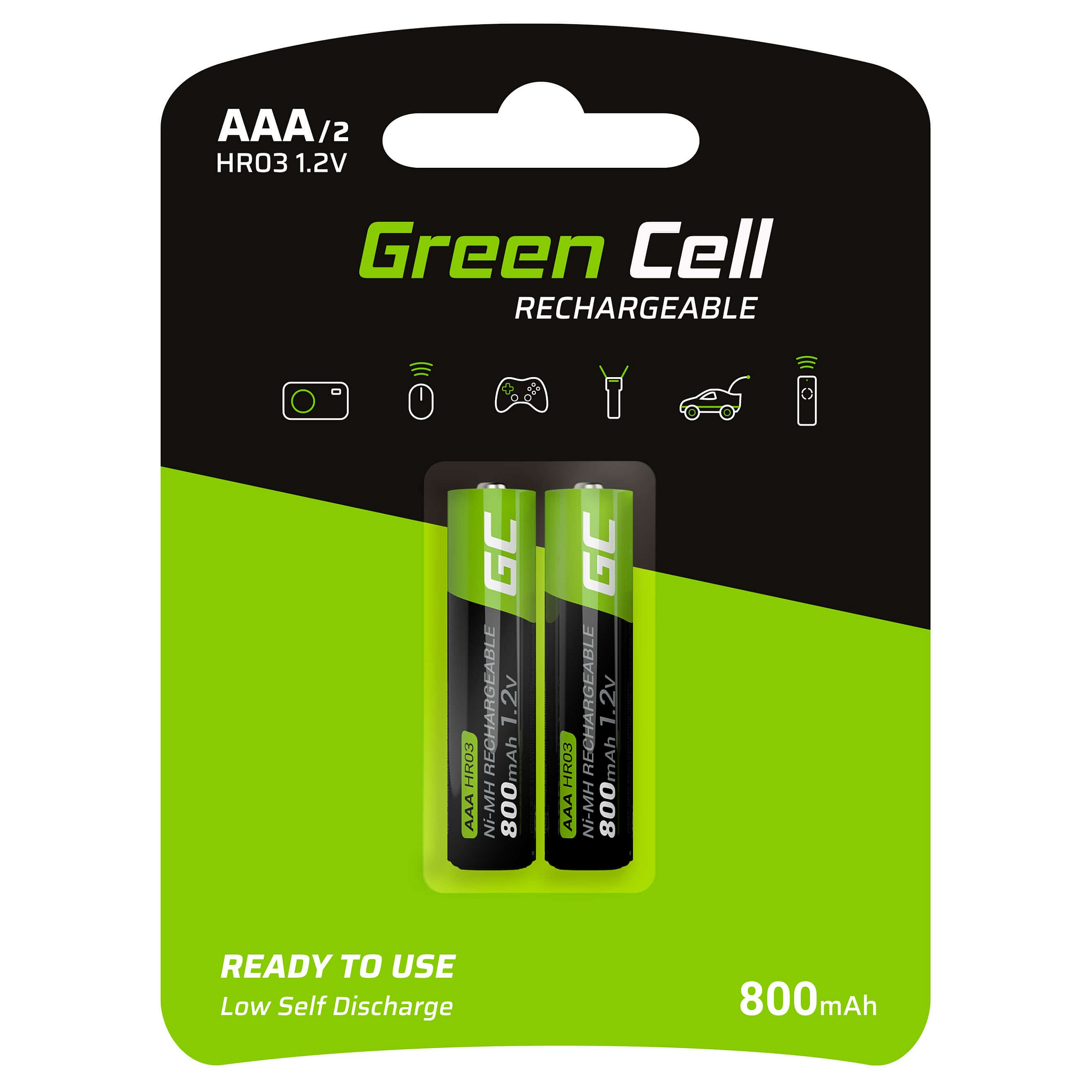Punjive baterije GREEN CELL AAA (HR03) 800mAh Ni-MH, 4 kom