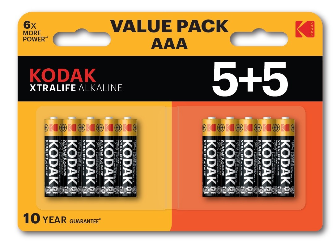 Baterija za kućanstvo Kodak XTRALIFE (alkalna, AAA, 10 komada, 5+5 pakiranje)-0