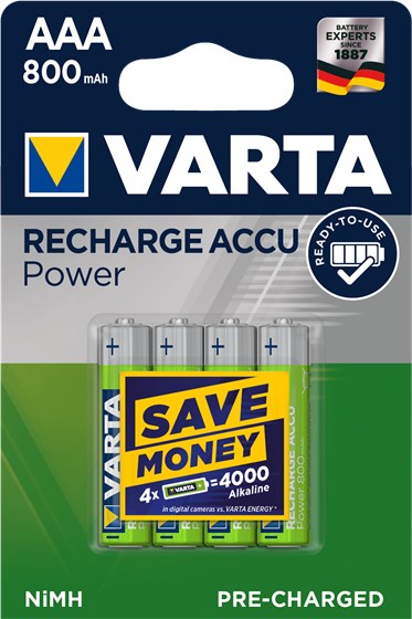 Punjiva baterija VARTA HR03 AAA Recharge Accu Power 800 mAh 56703 (zelena, 4 komada)