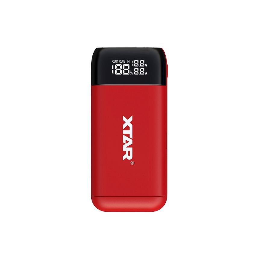 Punjač baterija / power bank XTAR PB2S crveni (za Li-ion 18650 / 20700 / 21700)-0