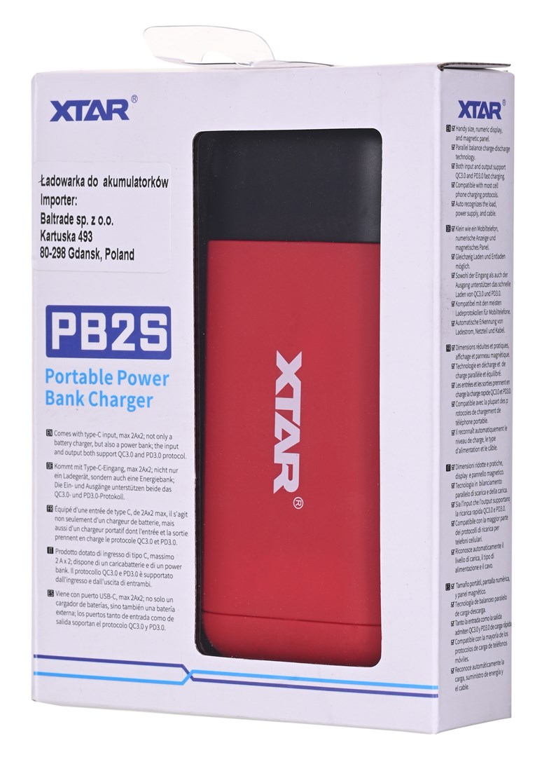 Punjač baterija / power bank XTAR PB2S crveni (za Li-ion 18650 / 20700 / 21700)-8
