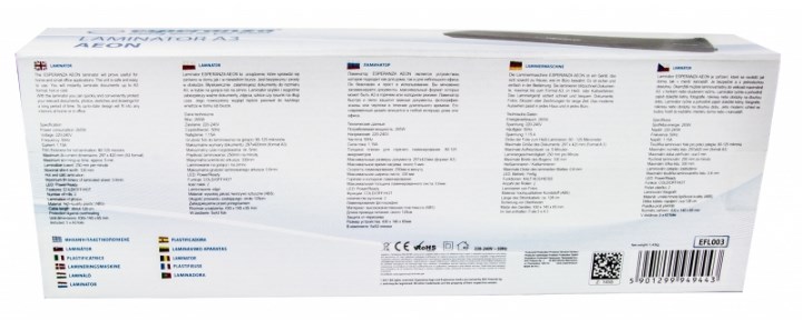 Laminator ESPERANZA EFL003 (hladni/topli, 250 mm/min) crni-2