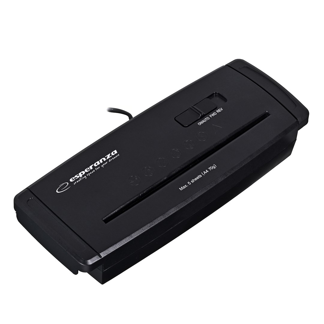 Esperanza EN104 paper shredder Strip shredding 22 cm Black-0