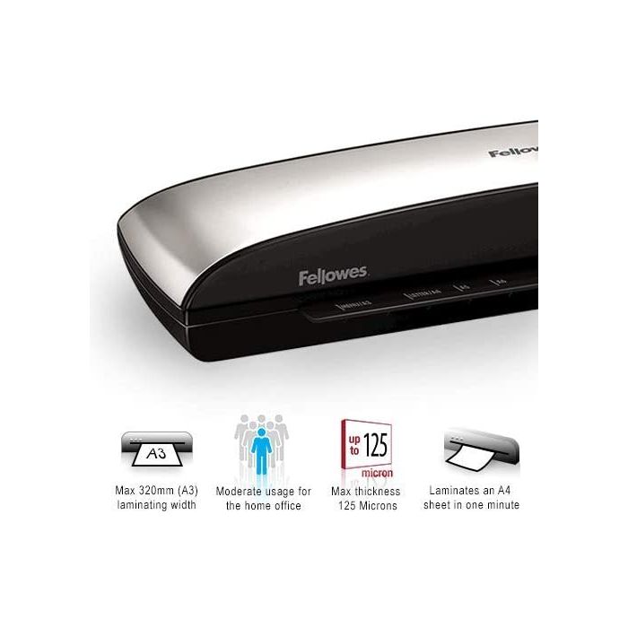 Fellowes Saturn 3i Cold/hot laminator 300 mm/min Black, Silver-8