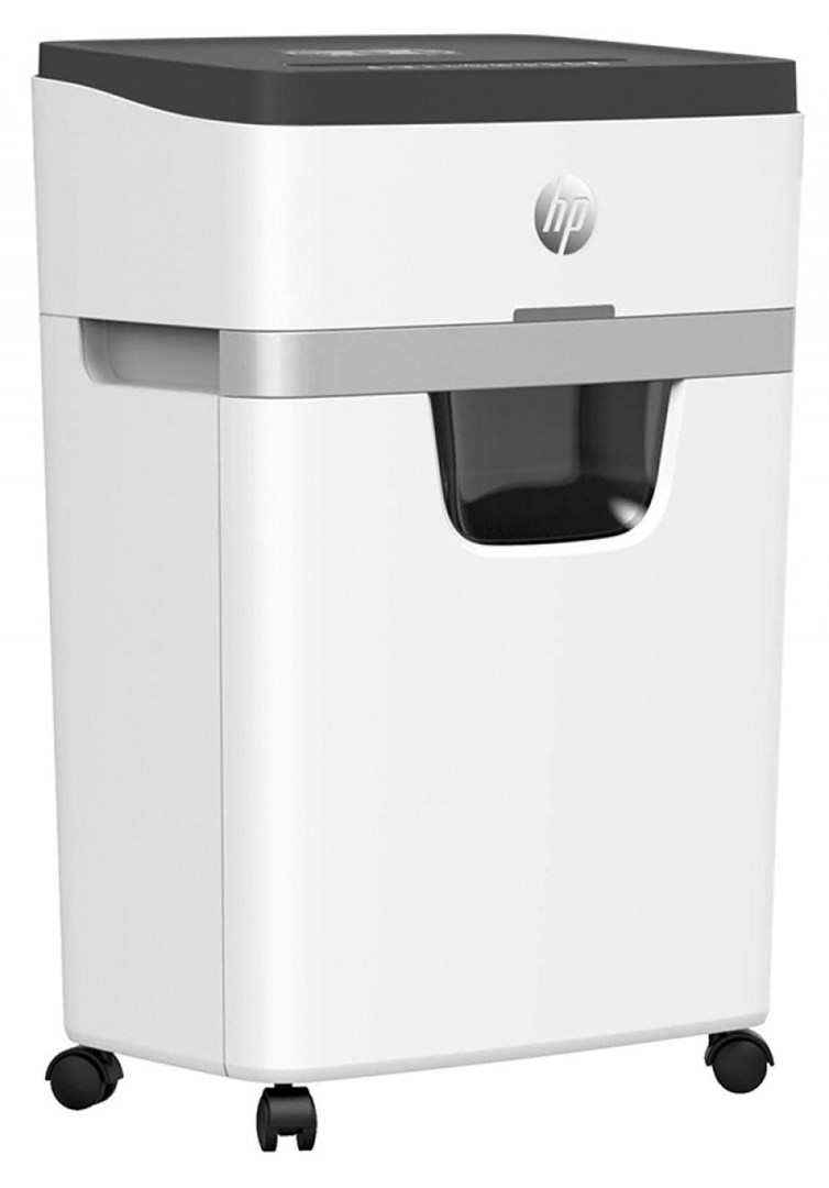 HP ONESHRED 12MC shredder, micro cut, P-5, 12 cards, 25l, light grey