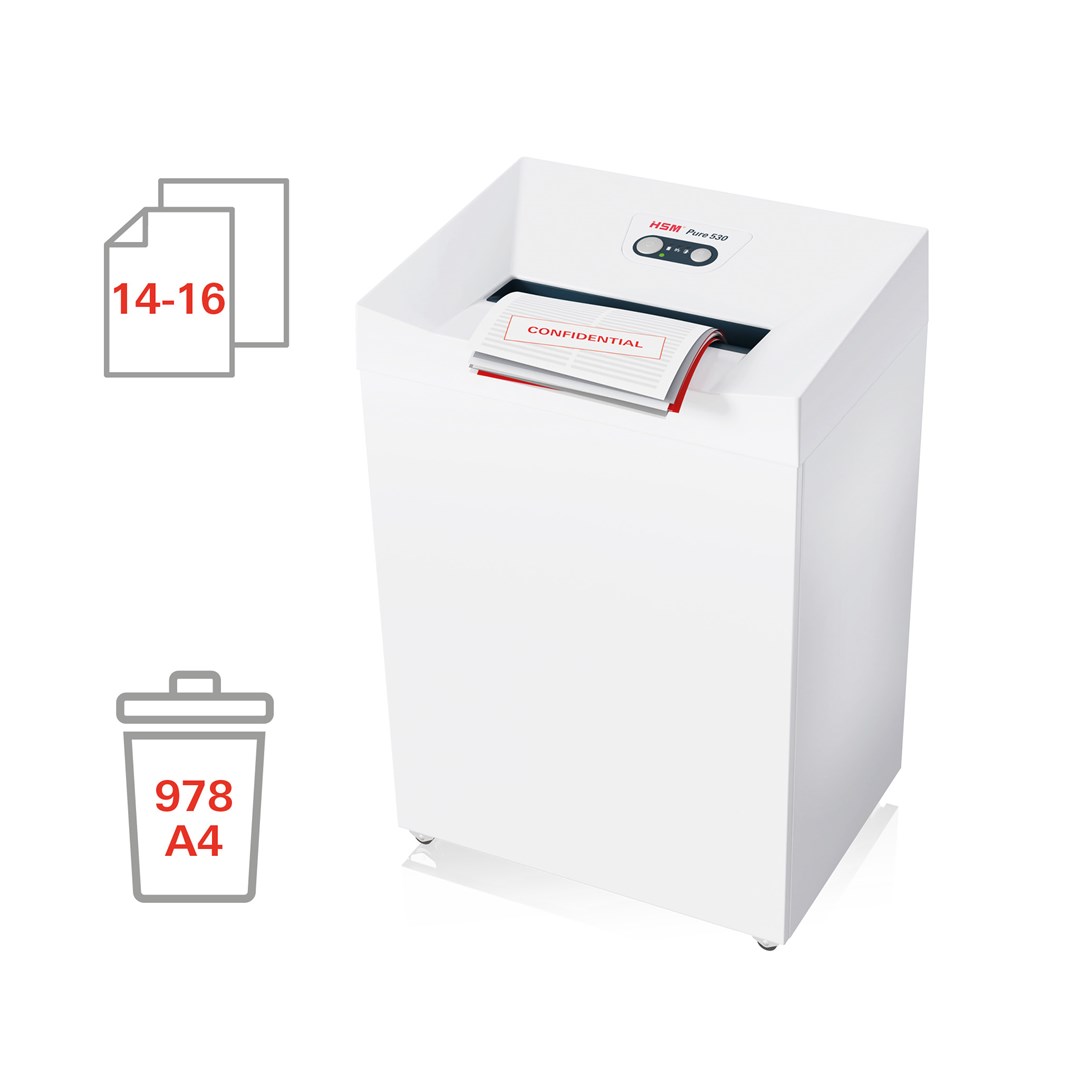 Rezač papira HSM Pure 530 (rezanje na čestice, 55 dB, 30 cm) bijela-3