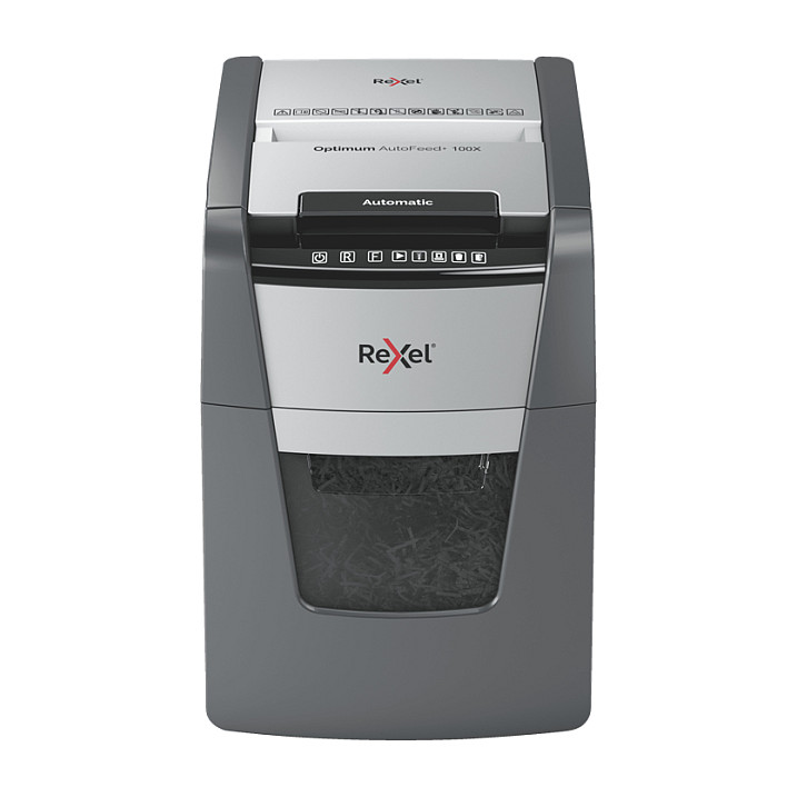 Automatski uništavač papira Rexel AutoFeed+ 100X (P-4, rezanje na konfete 4x28mm, 100 listova, 34 litre)