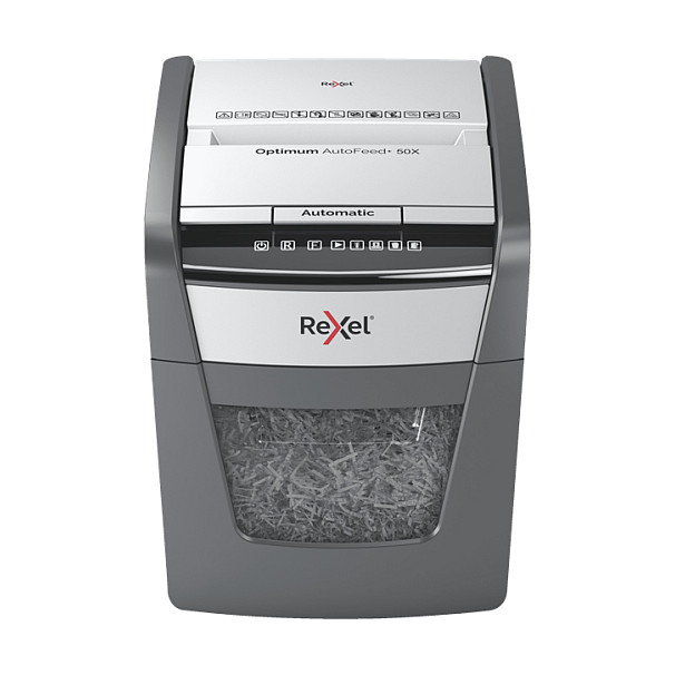 Rezač papira REXEL Optimum AutoFeed+ 50X (križno rezanje, 55 dB, 22 cm) crna, siva-0