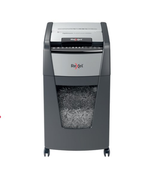 Rexel Optimum Auto+ 300X paper shredder Micro-cut shredding crna siva