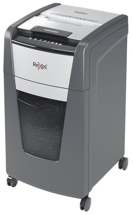 Uništavač papira REXEL Optimum AutoFeed+ 225X (križno rezanje, 55 dB, 23 cm) crno-sivi-1