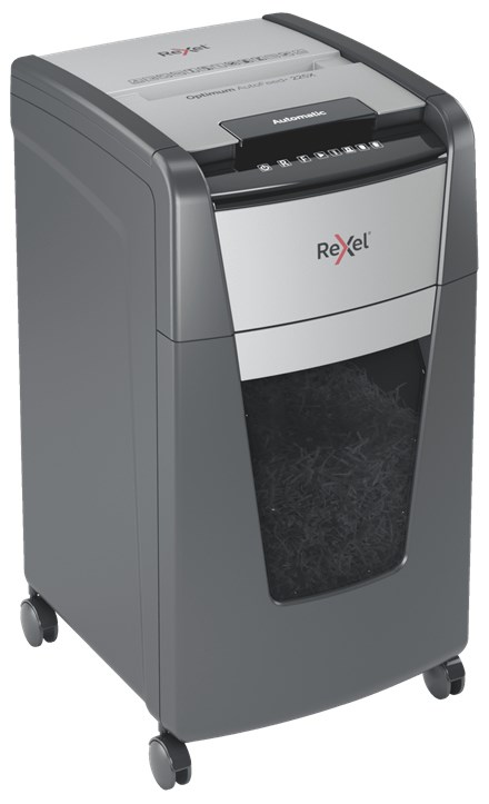 Uništavač papira REXEL Optimum AutoFeed+ 225X (križno rezanje, 55 dB, 23 cm) crno-sivi-2