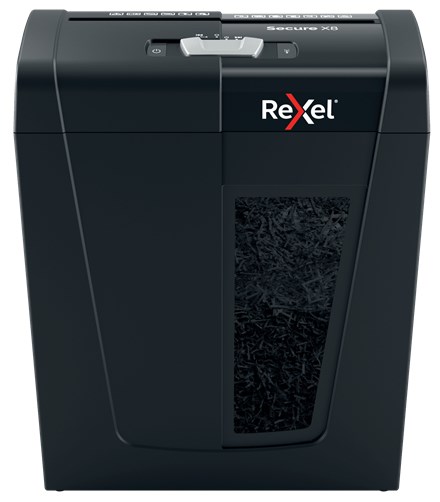 Rezač papira REXEL Secure X8 (križno rezanje, 70 dB) crna