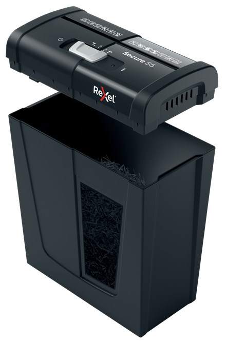 Uništavač papira REXEL Secure S5 (rezanje na trake, 70 dB) crni-1