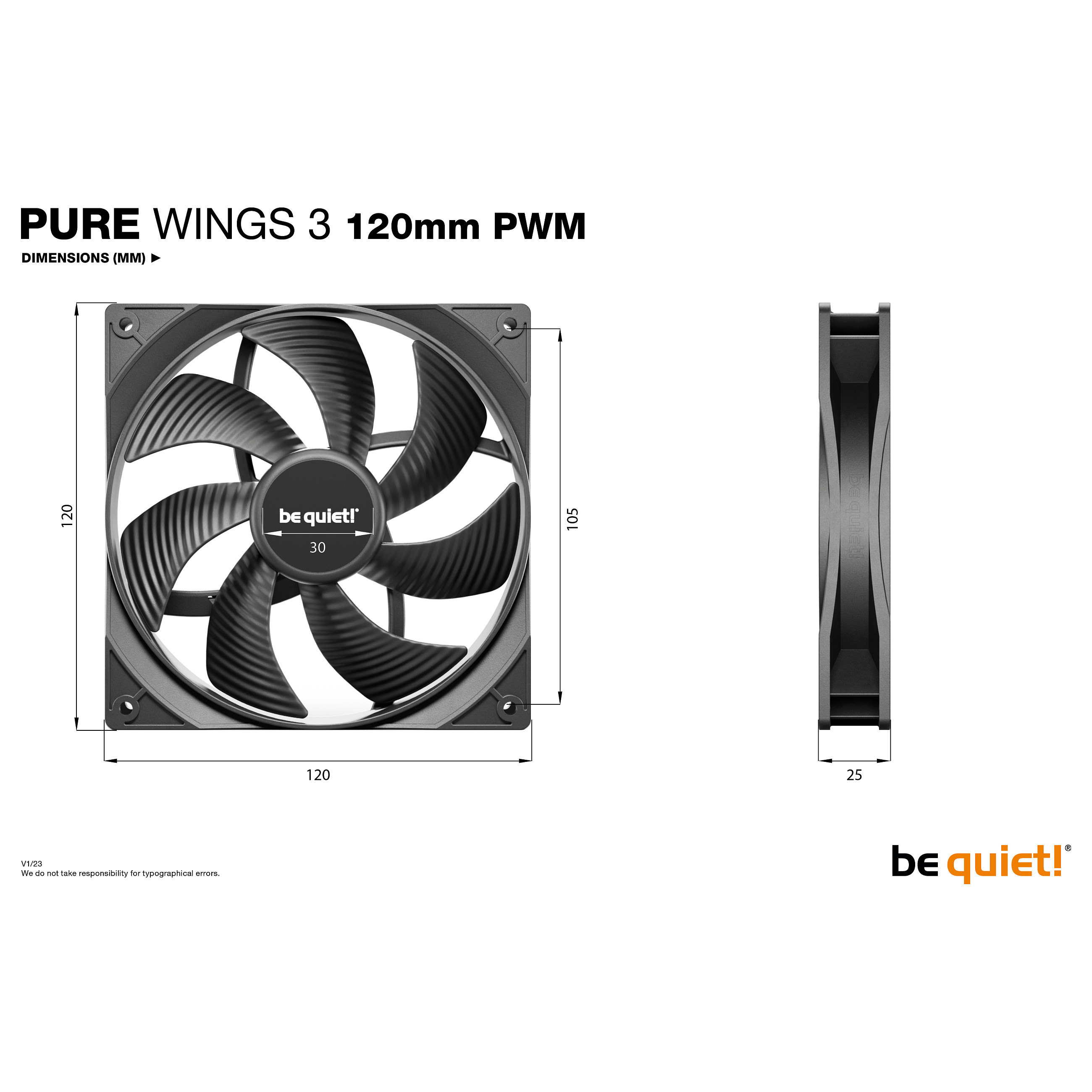 Wentylator BE QUIET! PURE WINGS 3 120mm PWM-4
