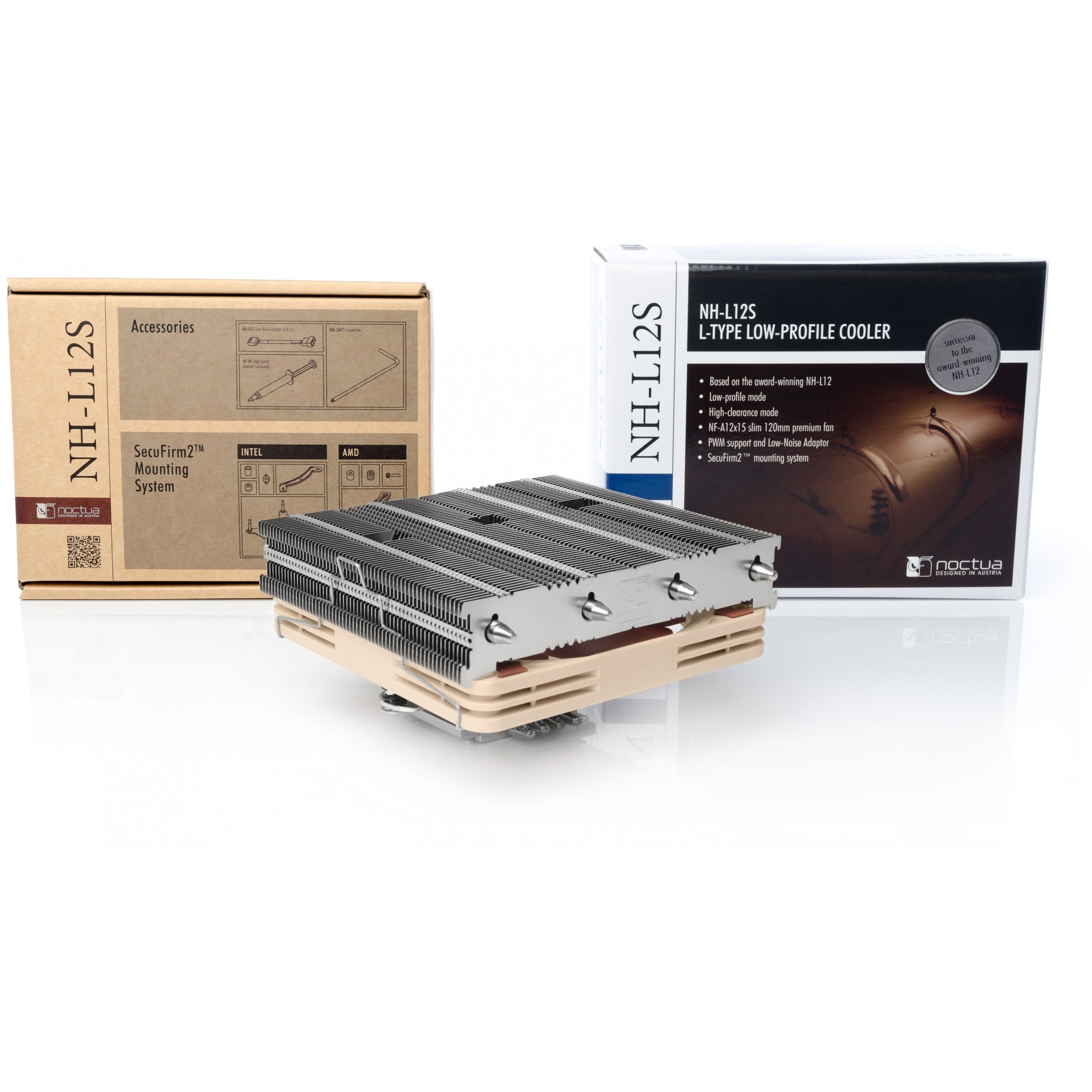 Hlađenje za procesor Noctua NH-L12S (12 cm, bež-nikl)-2