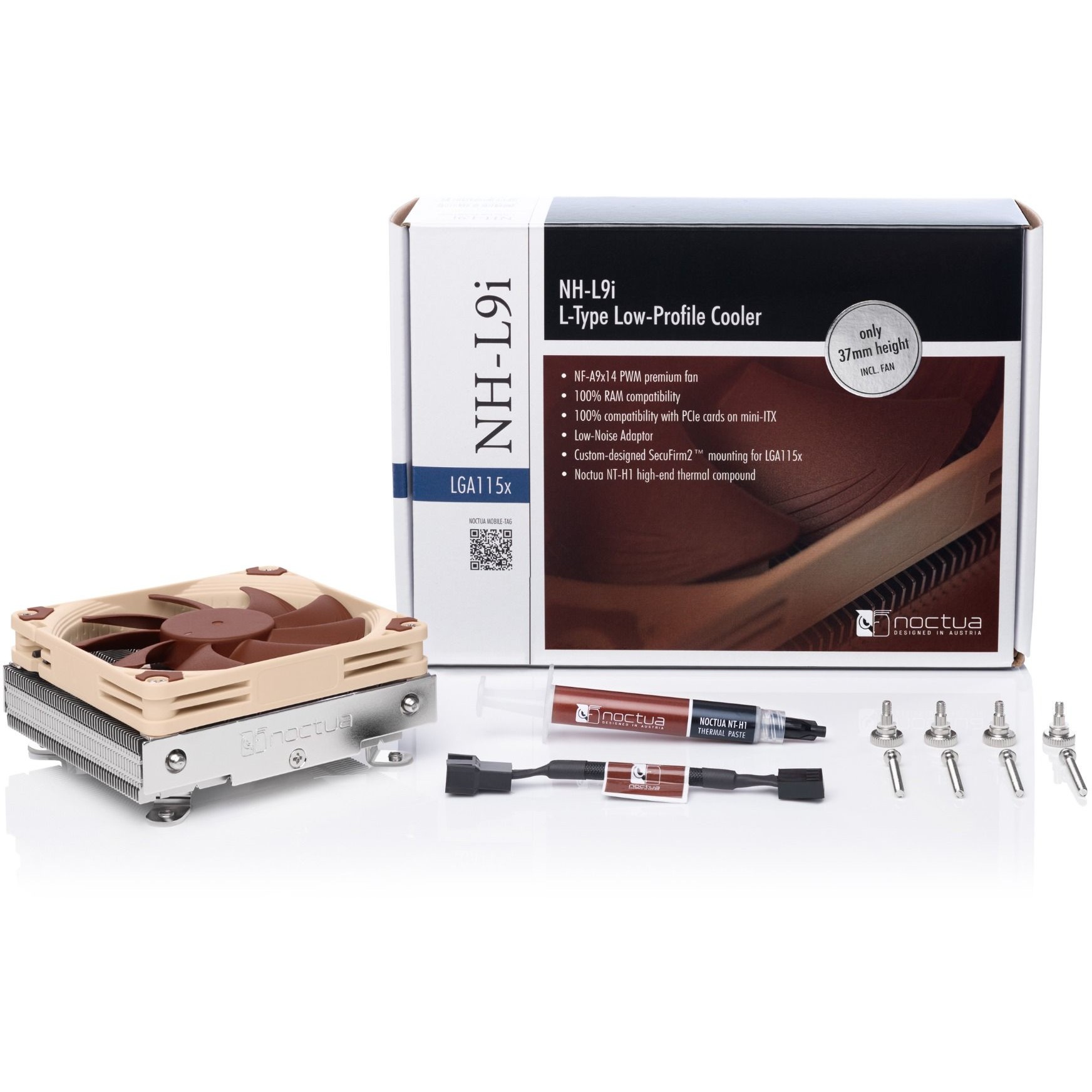 Hlađenje za procesor Noctua NH-L9i (9.2 cm, bež-smeđi-srebrni)-3