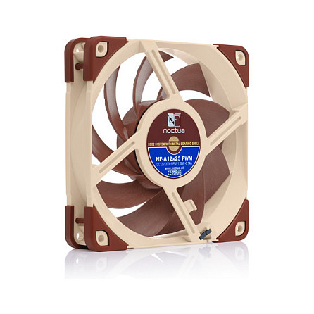 Ventilator za kućište računala Noctua NF A12x25 PWM (12 cm, bež-crveni)-1