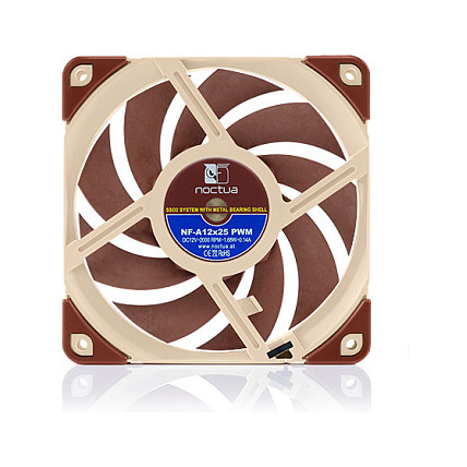 Ventilator za kućište računala Noctua NF A12x25 PWM (12 cm, bež-crveni)-3