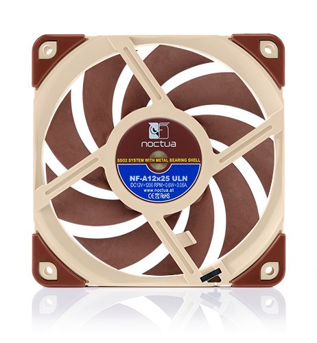 Ventilator za kućište računala Noctua NF A12x25 ULN (12 cm, bež-crveni)-3