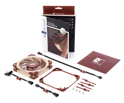 Ventilator za kućište računala Noctua NF A12x25 ULN (12 cm, bež-crveni)-4