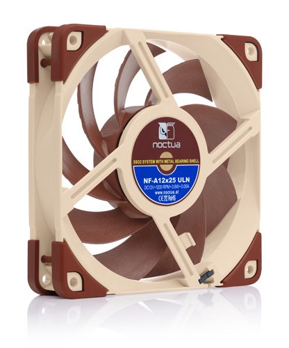 Ventilator za kućište računala Noctua NF A12x25 ULN (12 cm, bež-crveni)-1
