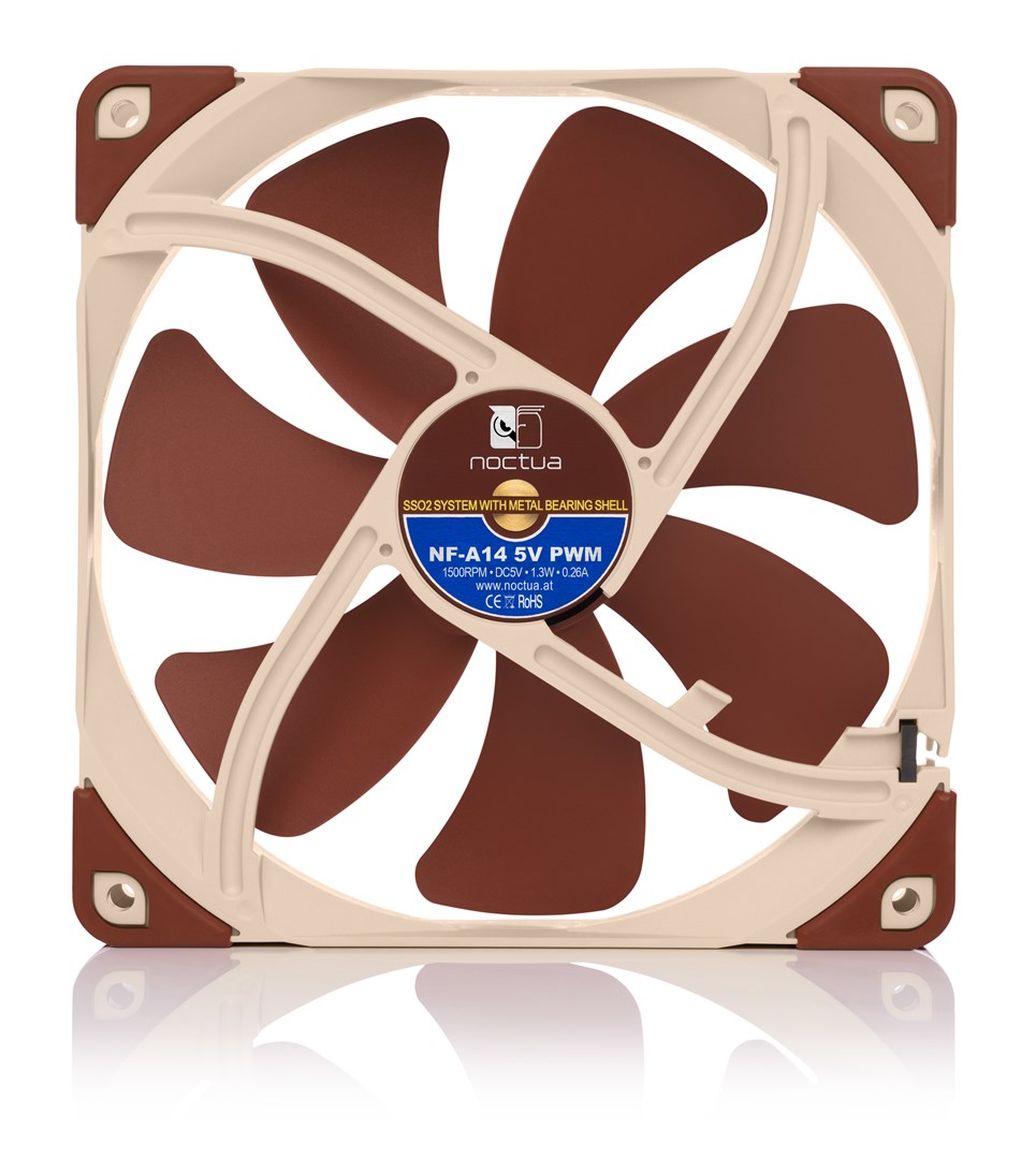 Ventilator za kućište računala Noctua NF-A14 (14 cm, bež-smeđi)-2