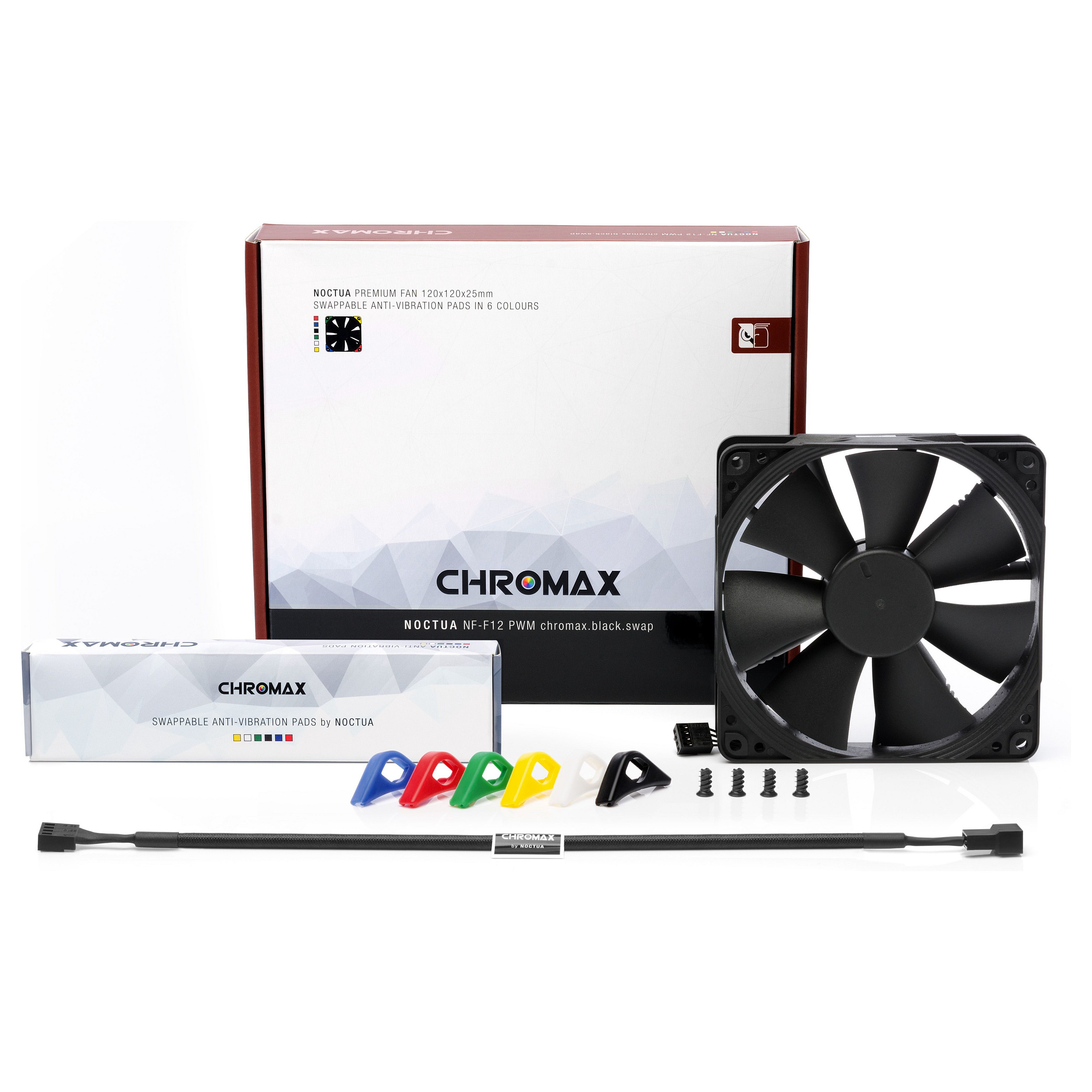 Ventilator za računalno kućište NOCTUA NF-F12 PWM chromax.black.swap (12 cm, crna)-2