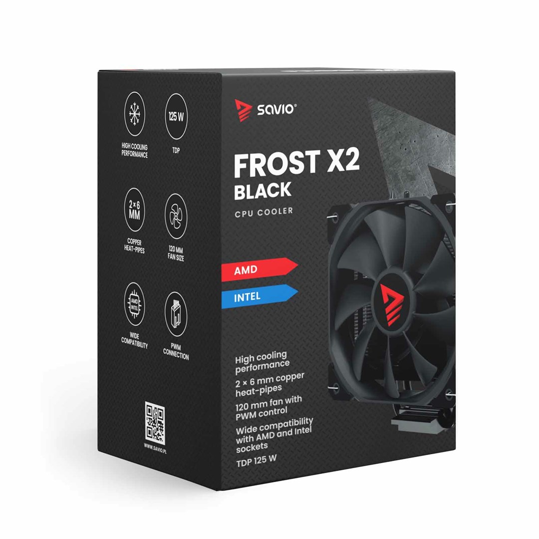 Hladnjak SAVIO SAVGCOFROSTBLACKX2 (12 cm, LGA 1151, LGA 1155, LGA 1156, LGA 1700, LGA 1200, LGA 1150, LGA 1366)-6