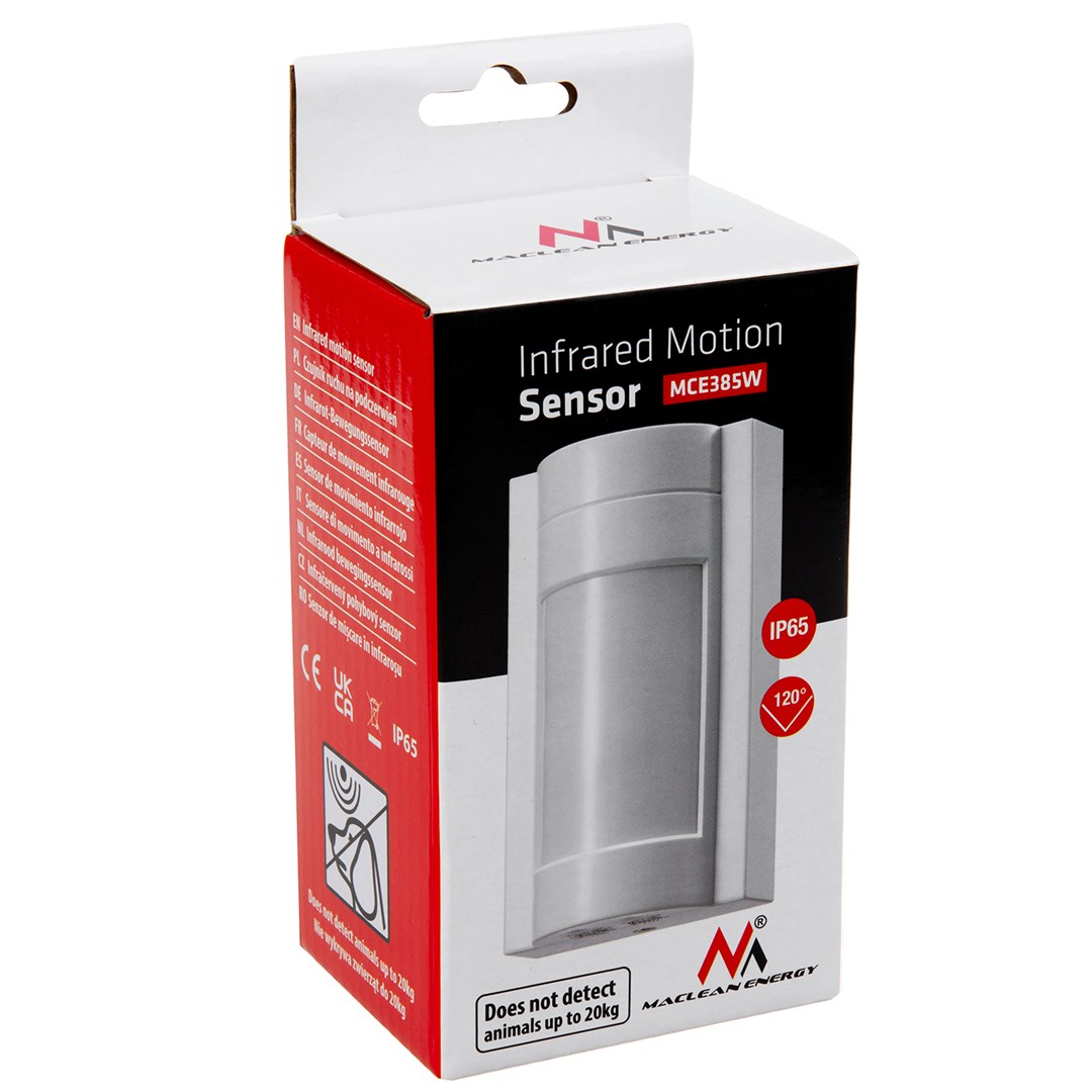 Maclean MCE385 PIR Motion Detector Range up to 12m Indoor Outdoor Dusk to Dawn Sensor 1200W IP65 White-1