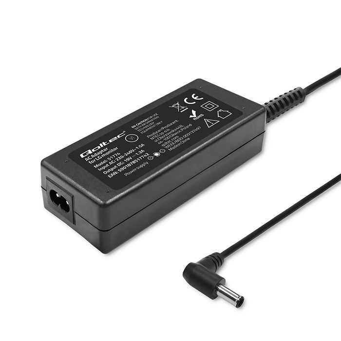 Adapter za napajanje QOLTEC 51774 (za LG monitor, 25W, 1.3A, 19V, 6.5 * 4.4, + kabel za napajanje)-3