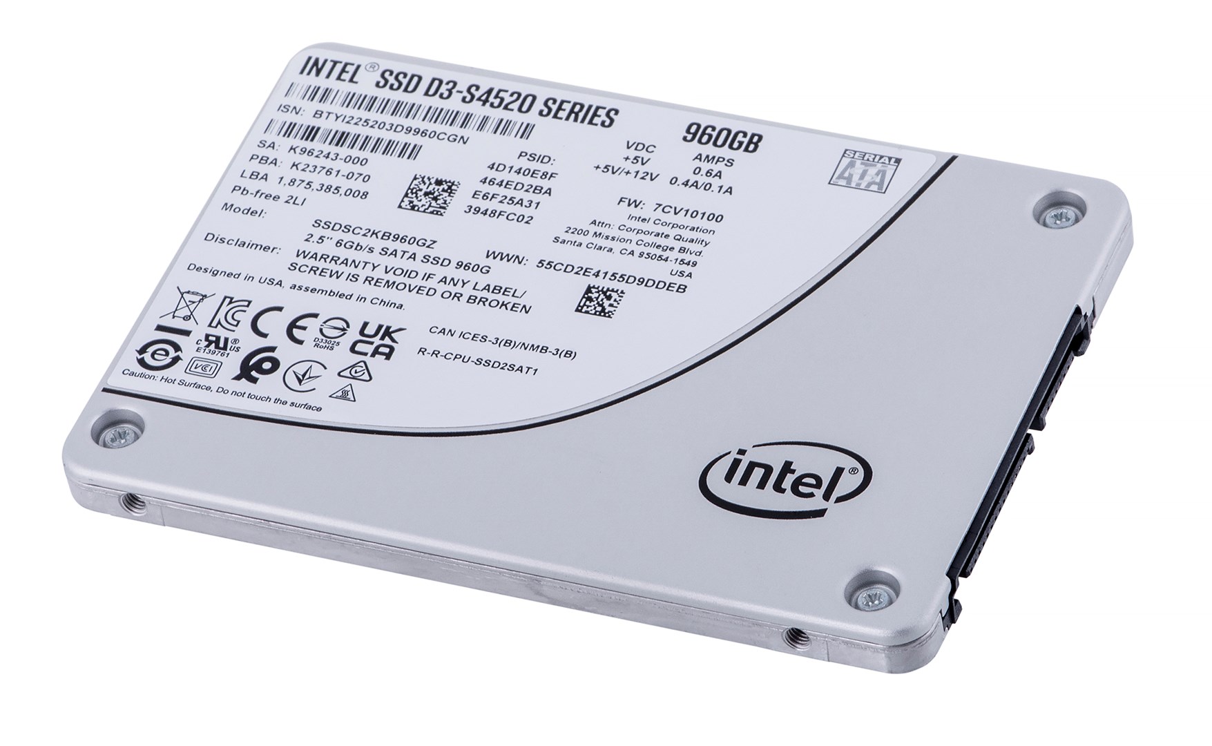 SSD Soligm (Intel) S4520 (960 GB, SATA, 2.5") SSDSC2KB960GZ01 (DWPD do 3)-1