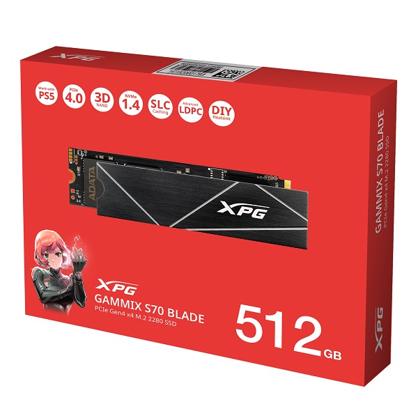 SSD XPG GAMMIX S70 BLADE (512 GB, M.2, PCI Express 4.0, 3D NAND, NVMe)-1