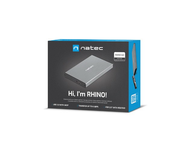 Kućište za HDD Natec Rhino GO (USB 3.0, 2.5", sivo)-2