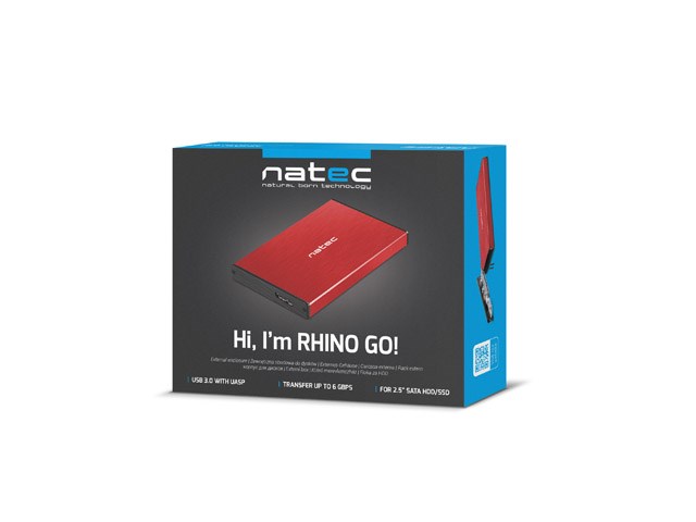 Kućište za HDD Natec Rhino GO (USB 3.0, 2.5", crveno)-5
