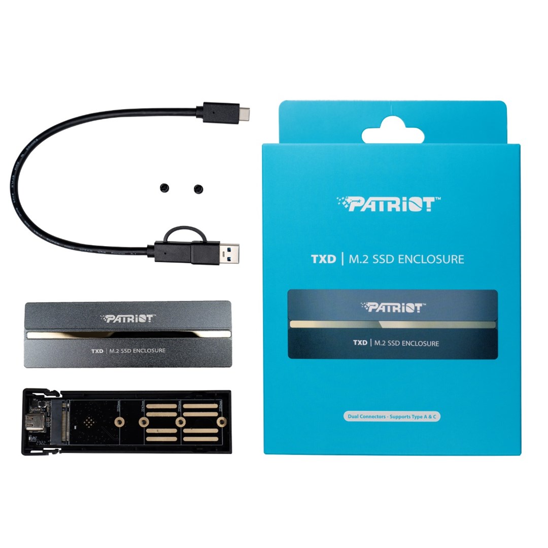 Patriot TXD obudowa USB3.2 do SSD M.2 NVMe 1.3, do 8TB - Aluminium-0