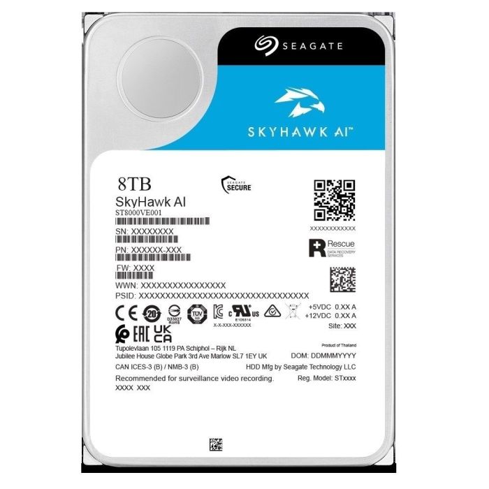 Nadzor Seagatea Hdd Skyhawk AI 3,5 "8000 GB Serijski ATA III-13