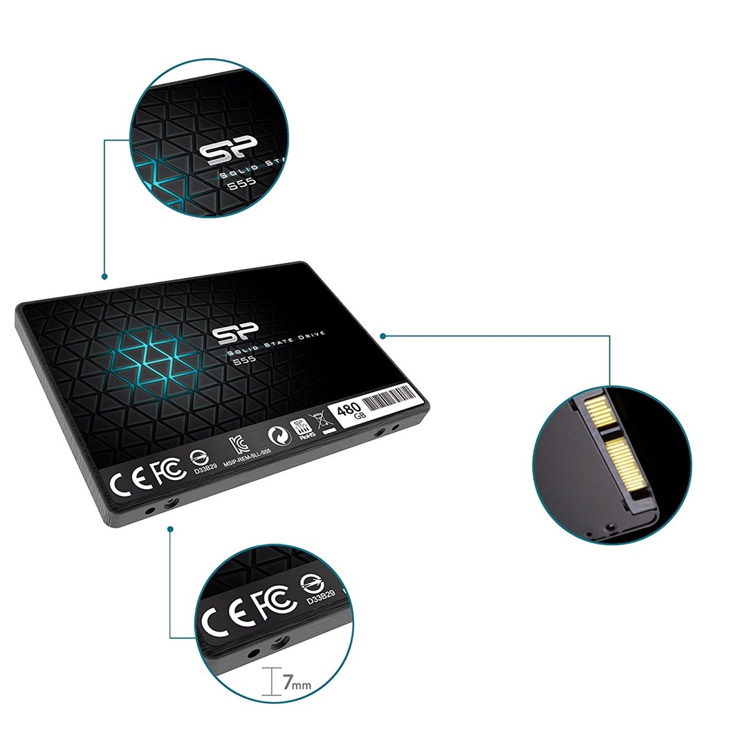 Memorija SILICON POWER Slim S55 TLC 2,5" 480 GB Serial ATA III-5