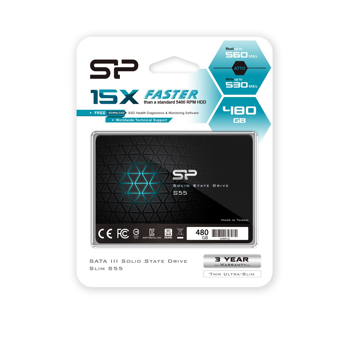 Memorija SILICON POWER Slim S55 TLC 2,5" 480 GB Serial ATA III-6