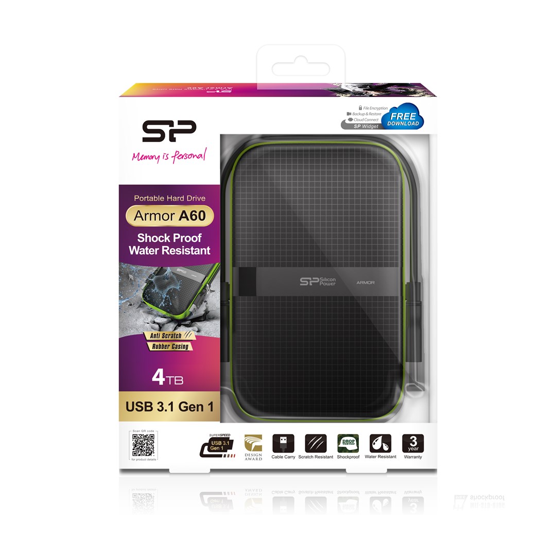 Vanjski tvrdi disk Silicon Power Armor A60 4000 GB (crno-zeleni)-13